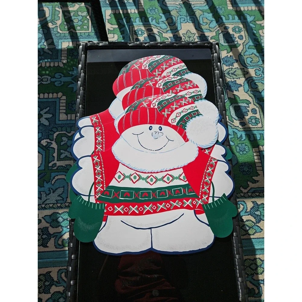 3 BEAUTIFUL Vintage Trim A Home Vinyl SNOWMAN Placements Brand NEW!